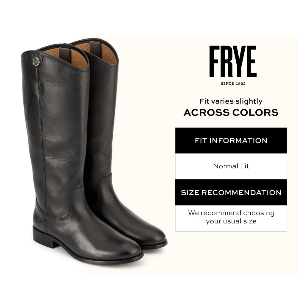 Frye Melissa Button 2 Equestrian-Inspired Tall Boots for Women Made from Hard-Wearing Vintage Leather with Antique Silver Hardware and Leather Outsole – 15 ½” Shaft Height, Black, 6