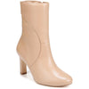 Naturalizer Womens Harlene Leather Almond Toe Ankle Boots Beige 7.5 Medium (B,M)