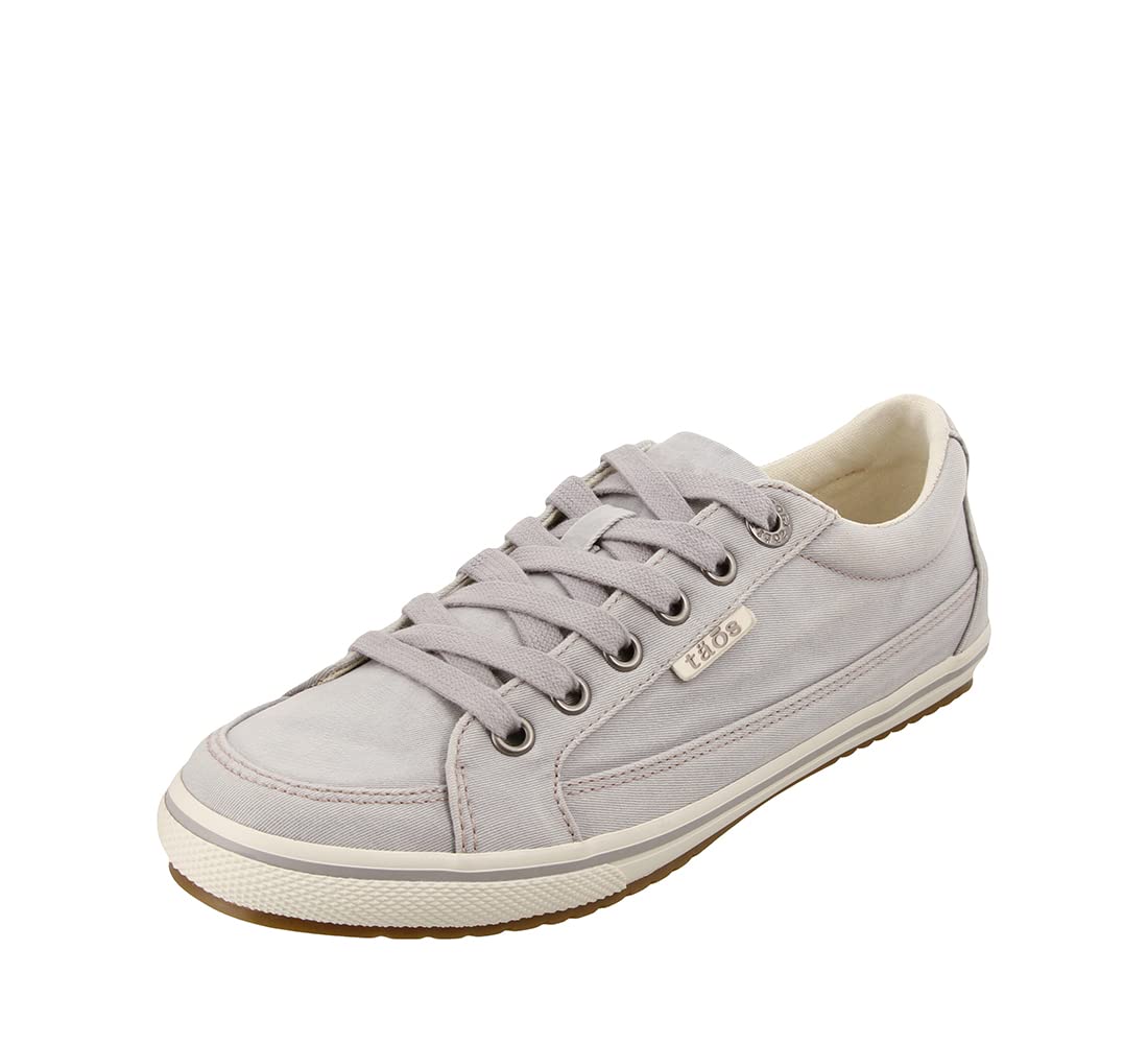 Taos Footwear Women's Moc Star Light Grey Distressed Sneaker 10 (M) US