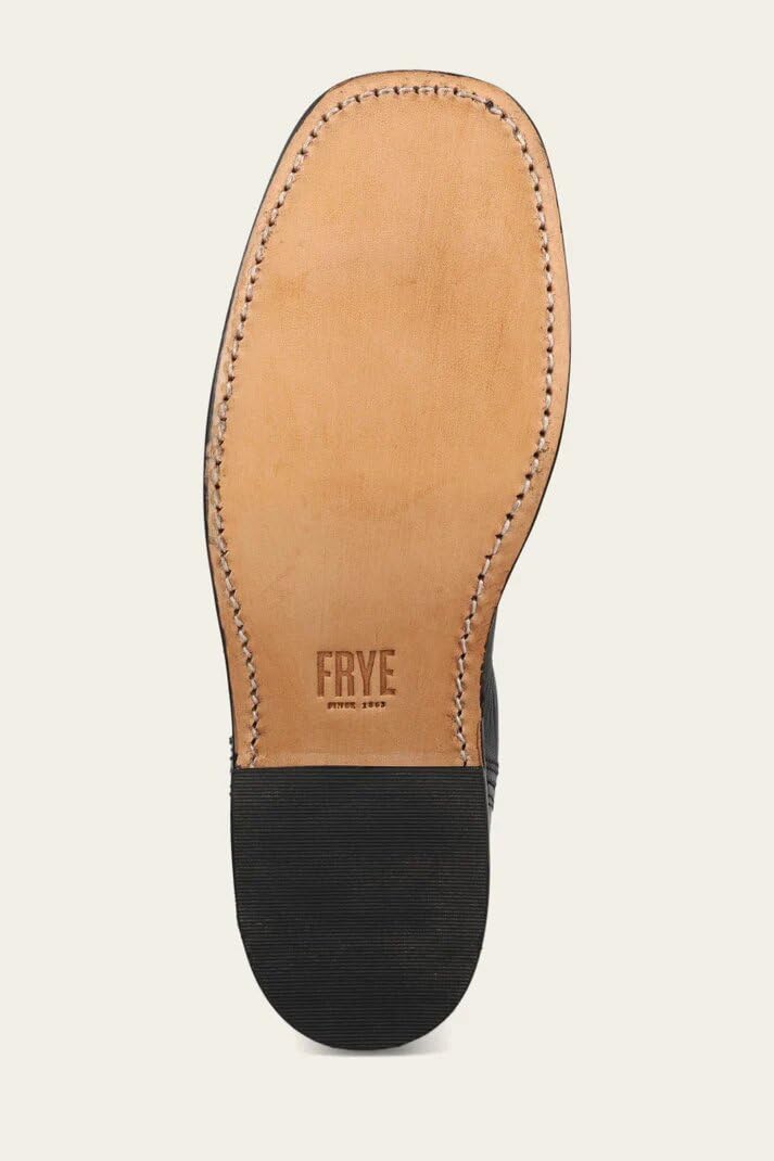Frye Campus Chelsea Ankle Boots for Women - Leather-Lined 5.75" Booties for Women - Square Toe Boots - Chunky Heel Booties with 1.7.5" Block Heel - Slip-on Design - Black - Crust Veg - 9