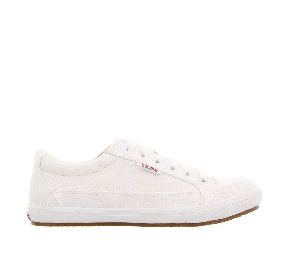 Taos Footwear Women's Moc Star White Canvas Sneaker 9.5 (W) US