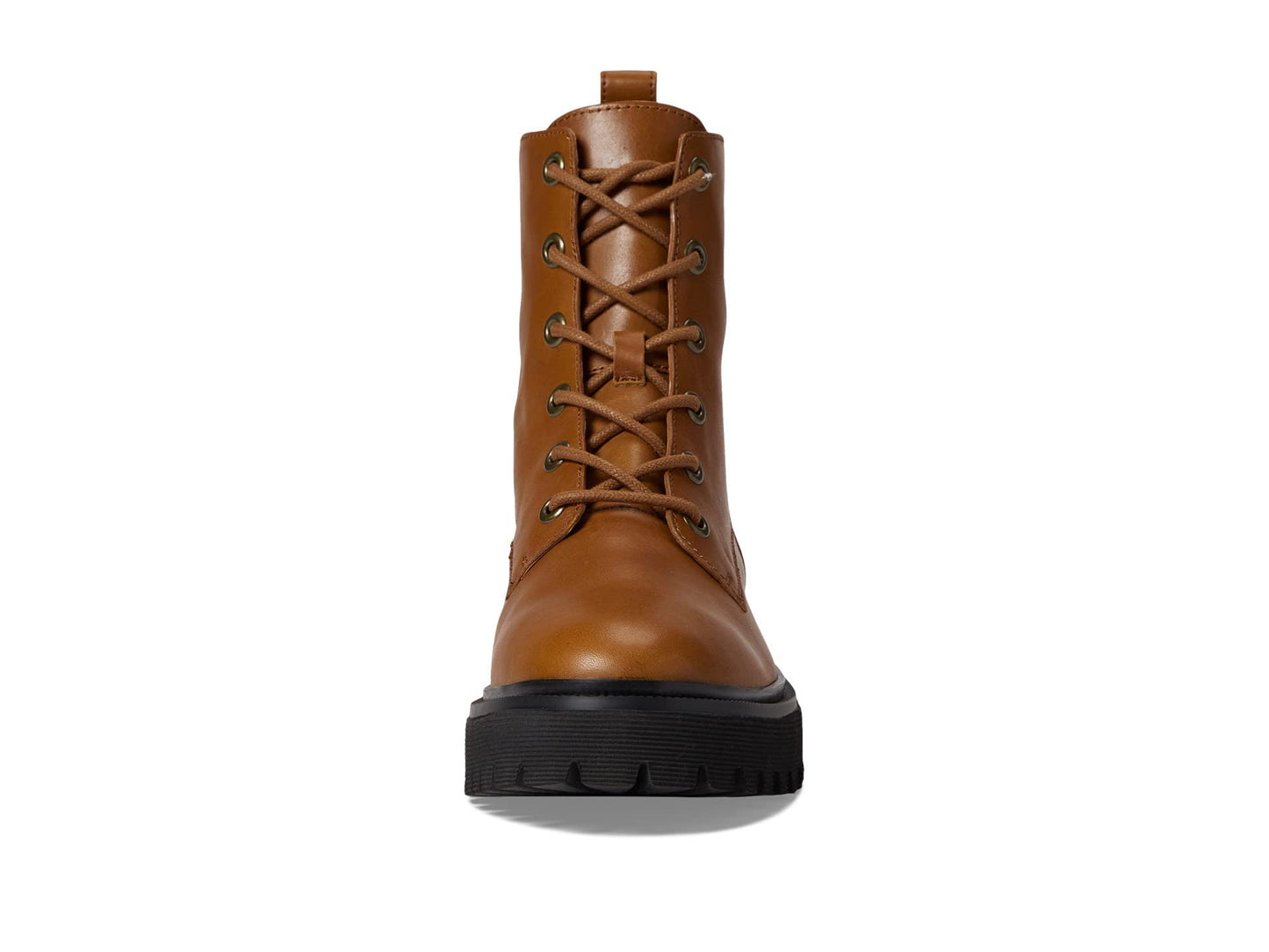 Madewell The Rayna Lace-Up Boot in Leather - Lace up Closure, Round Toe Silhouette, Fashionable and Comfy Women's Boots English Saddle 9.5 M