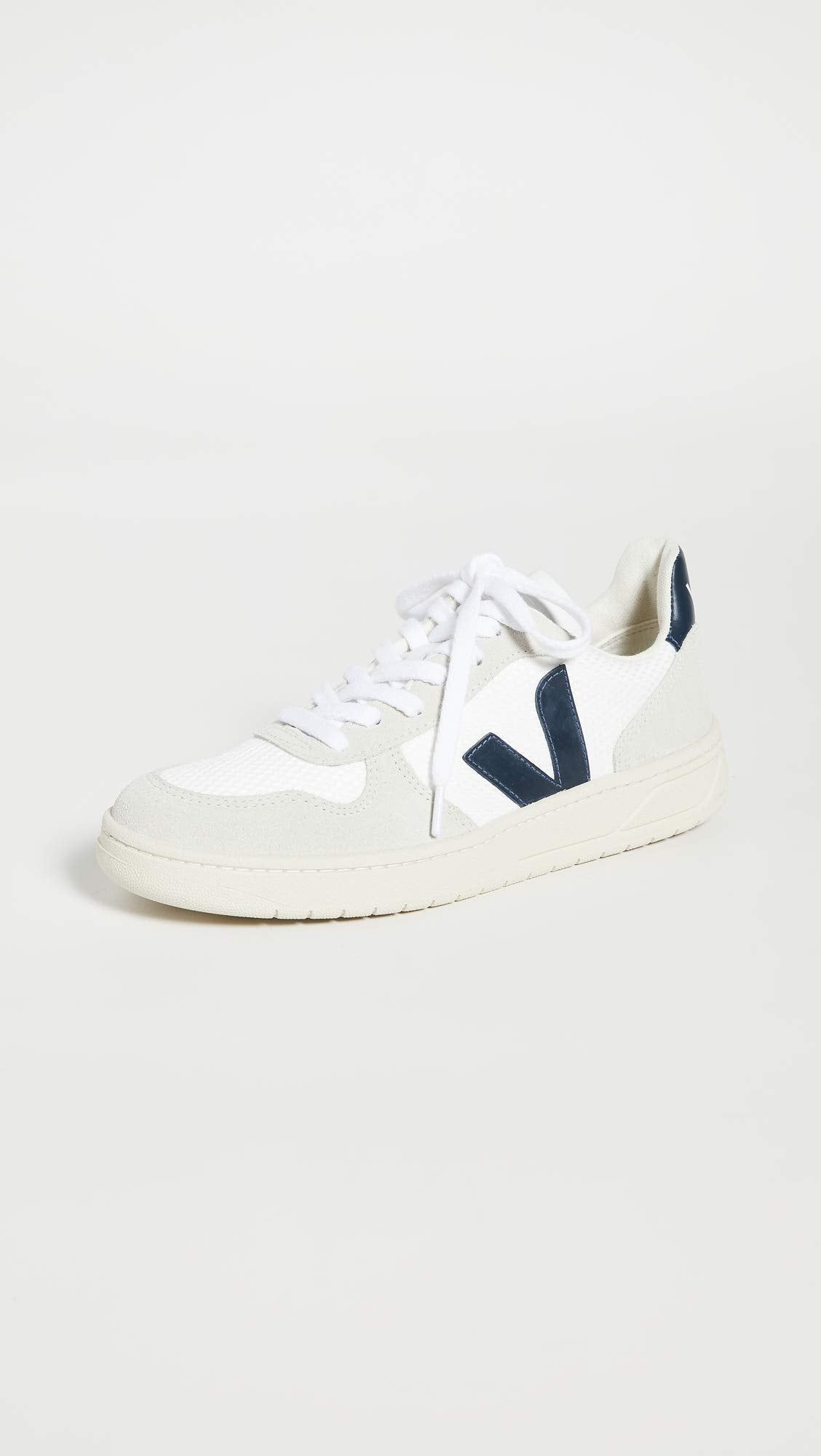 Veja Women's V-10 Sneakers, White/Nautico, 11 Medium US