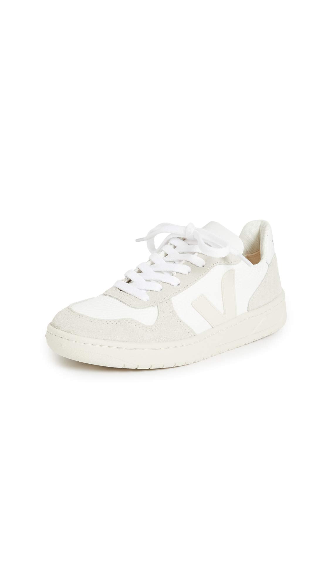 Veja Women's V-10 Sneakers, White/Natural/Pierre, 4 Medium US