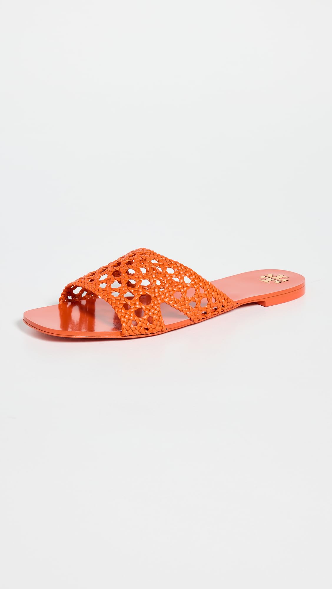 Tory Burch Women's Woven Flat Slides, Desert Flower Orange, 8.5 Medium US