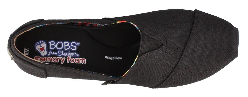 BOBS from Skechers Women's Highlights High Jinx Flat, Black, 8 M US