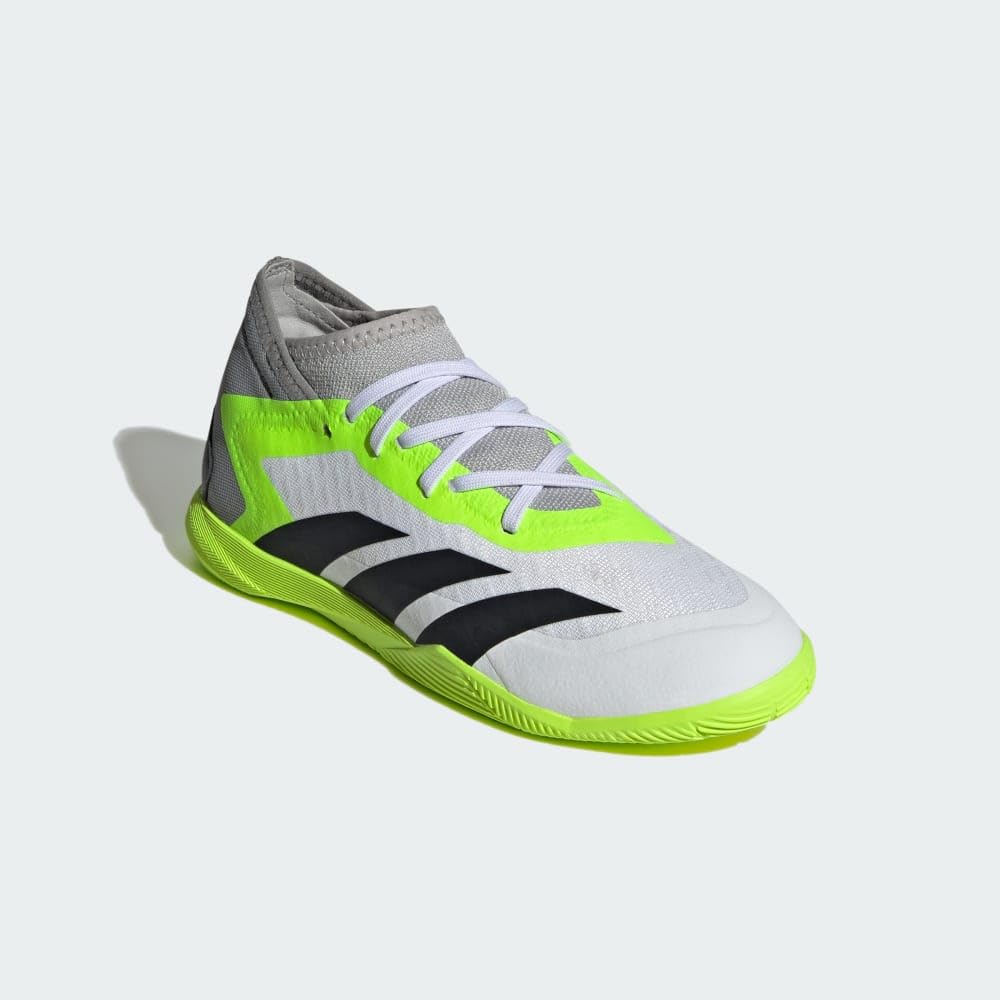 adidas Soccer Predator Accuracy.3 Indoor (Little Kid/Big Kid) Footwear White/Core Black/Lucid Lemon 2.5 Little Kid M