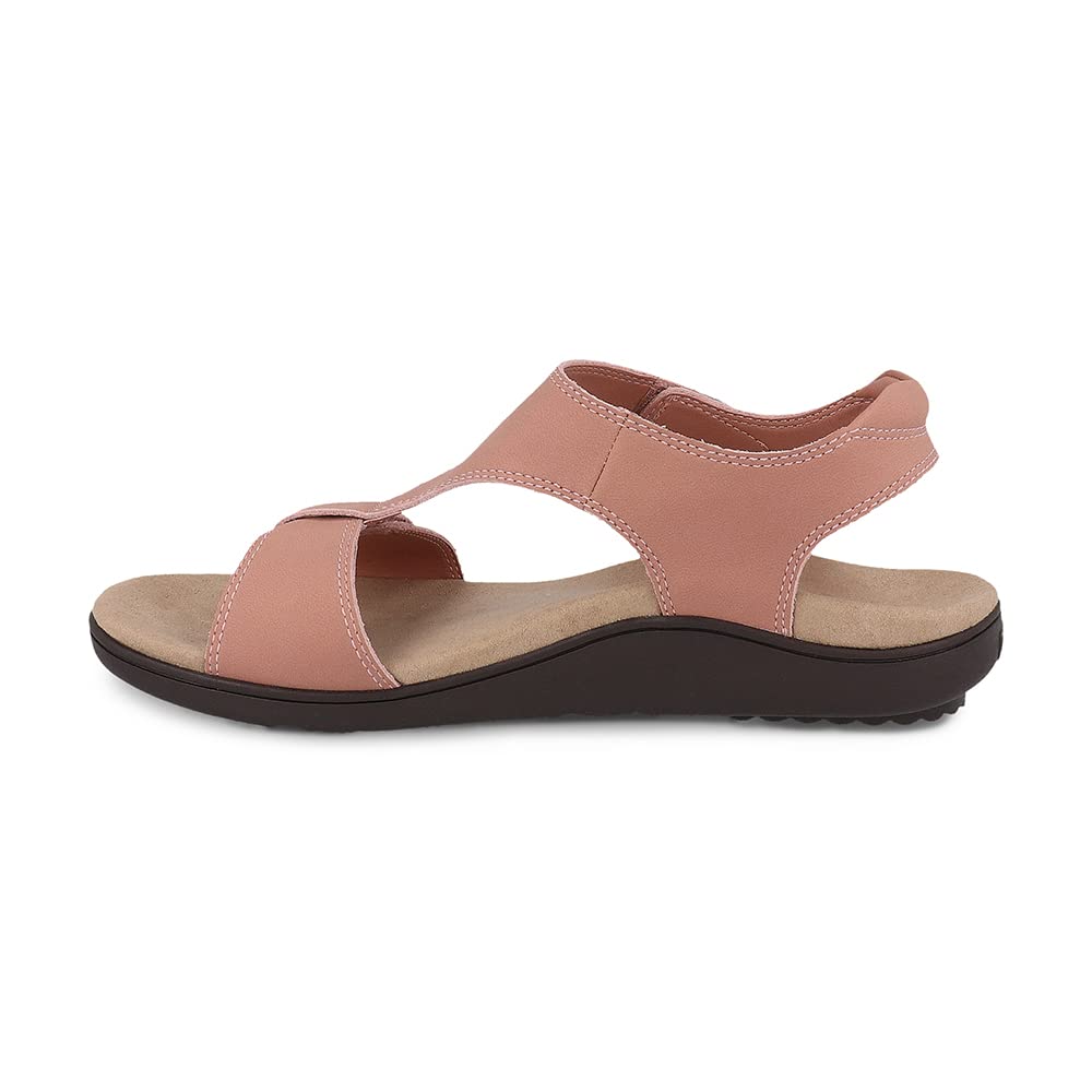 Gravity Defyer Women's GDEFY Dyvor Leather Fashion Slides 8M - VersoShock Orthotic Recovery Outdoor Sandals,Pink