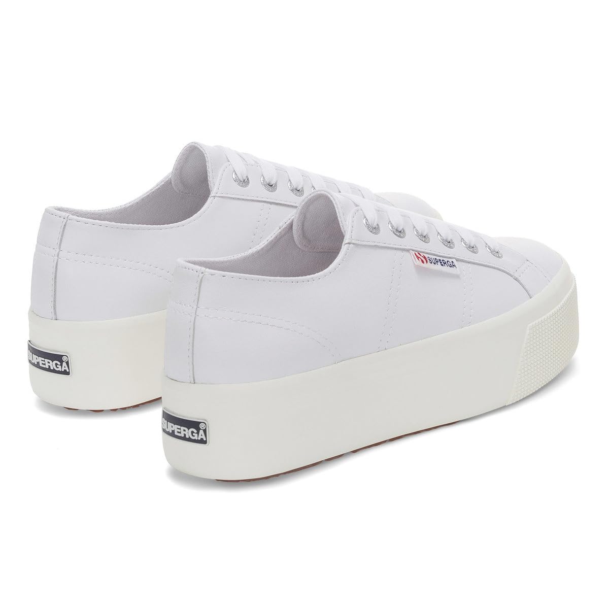 Superga 2790 Nappa Optical White/Silver Full Avorio EU 37.5 (US Women's 7) Medium