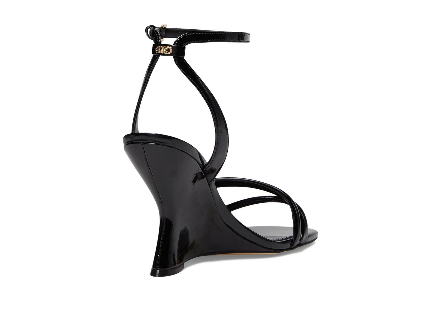 Michael Michael Kors Nadina Wedges for Women - Leather Upper - Synthetic Lining - Padded Synthetic Footbed Black 8 M