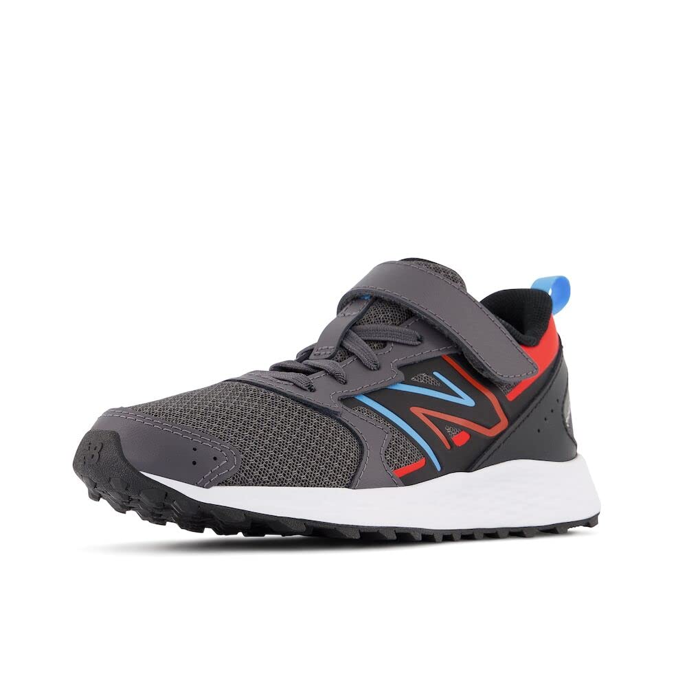 New Balance Boy's Fresh Foam 650 V1 Hook & Loop Running Shoe, Magnet/Neo Flame/Vibrant Sky, 6.5 Big Kid