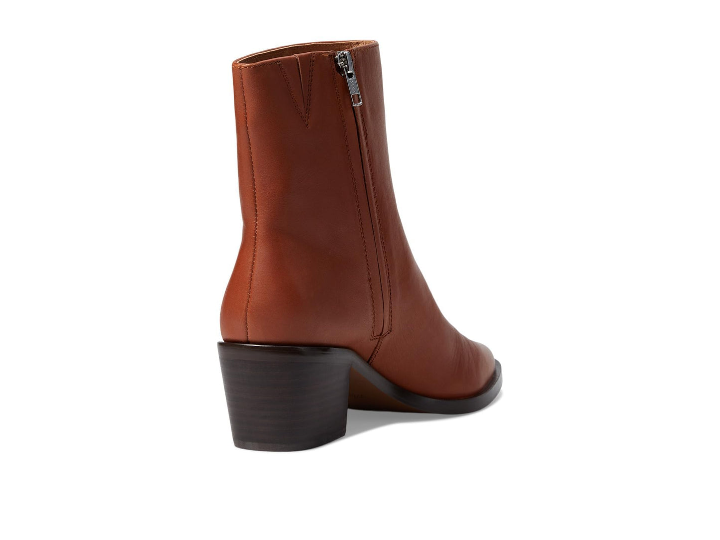 Madewell The Everten Ankle Boots for Women in Leather - Soft Lining - Padded Leather Footbed - Stacked Heel Warm Cinnamon 8 M