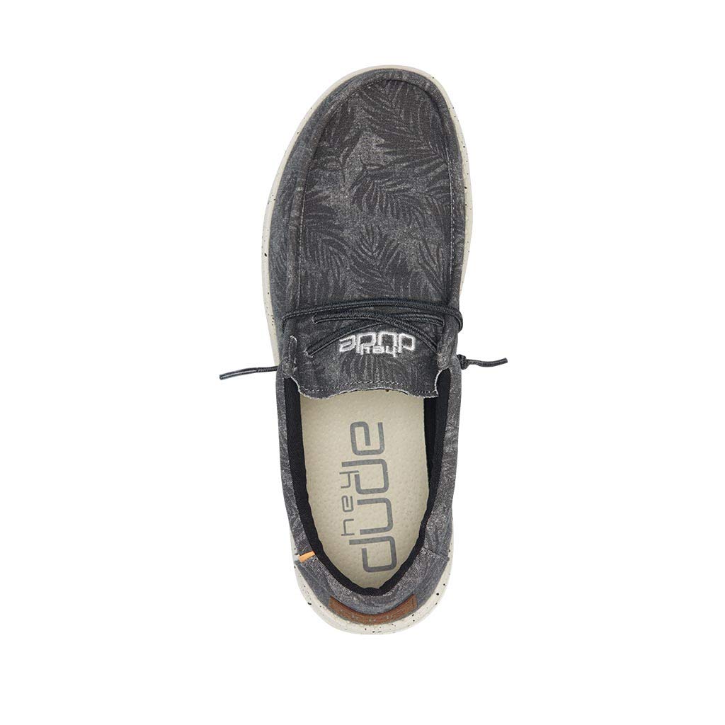 Hey Dude Men's Wally Print Tropical Grey Size 10 | Men’s Shoes | Men's Lace Up Loafers | Comfortable & Light-Weight