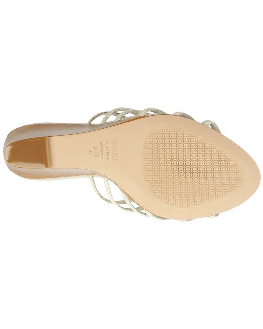 Schutz Women's Octavia Wedge Sandal, Pearl, 8.5