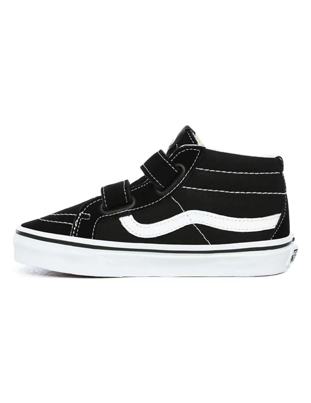 Vans Kids Sk8-Mid Reissue V Skate Shoe Black/True White 3.5