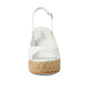 Stuart Weitzman Island Peep-Toe Espadrille Wedge White/Natural 8 B