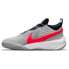 Nike Team Hustle D 10 GS Trainers Cw6735 - Light Smoke Grey Bright Crimson 006