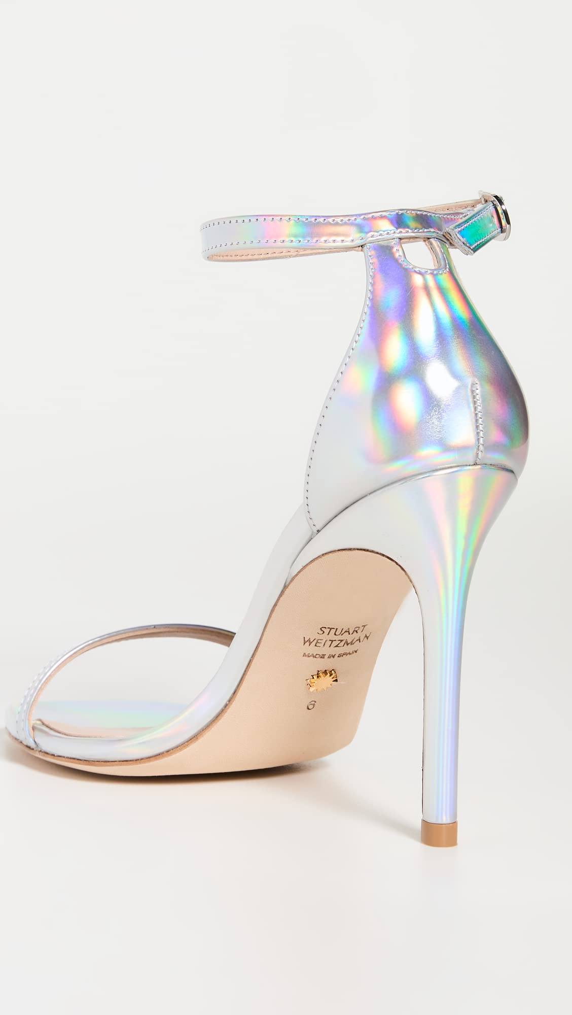 Stuart Weitzman Womens Nudistcurve 100 Sandal Silver 11 M