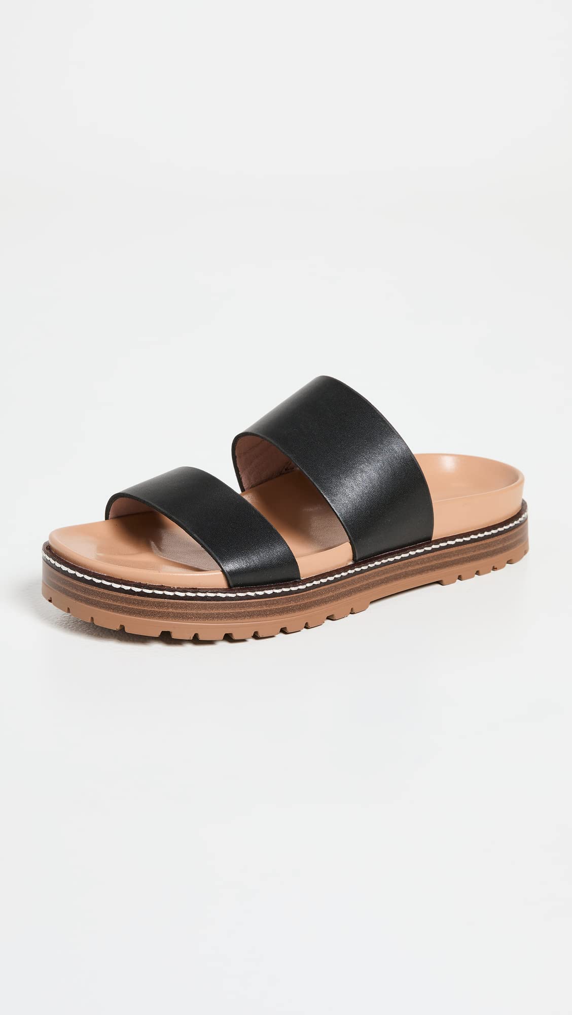 Madewell The Charley Double-Strap Slide Sandal True Black 8 M