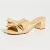 Stuart Weitzman Women's Loveknot 50mm Block Slides, Wheat, Tan, 8 Medium US