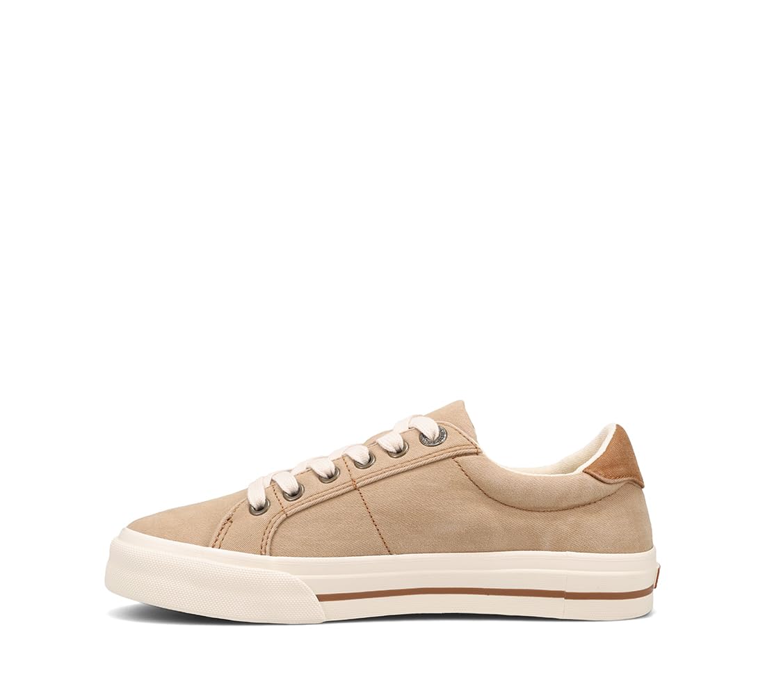 Taos Z Soul Women's Sneaker - Stylish Platform Sneaker with Removable Footbed, Arch Support, Premium Cushioning, Lace-Up Adjustability, and Easy Access Zipper Tan/Golden Tan Distressed 10 (M) US
