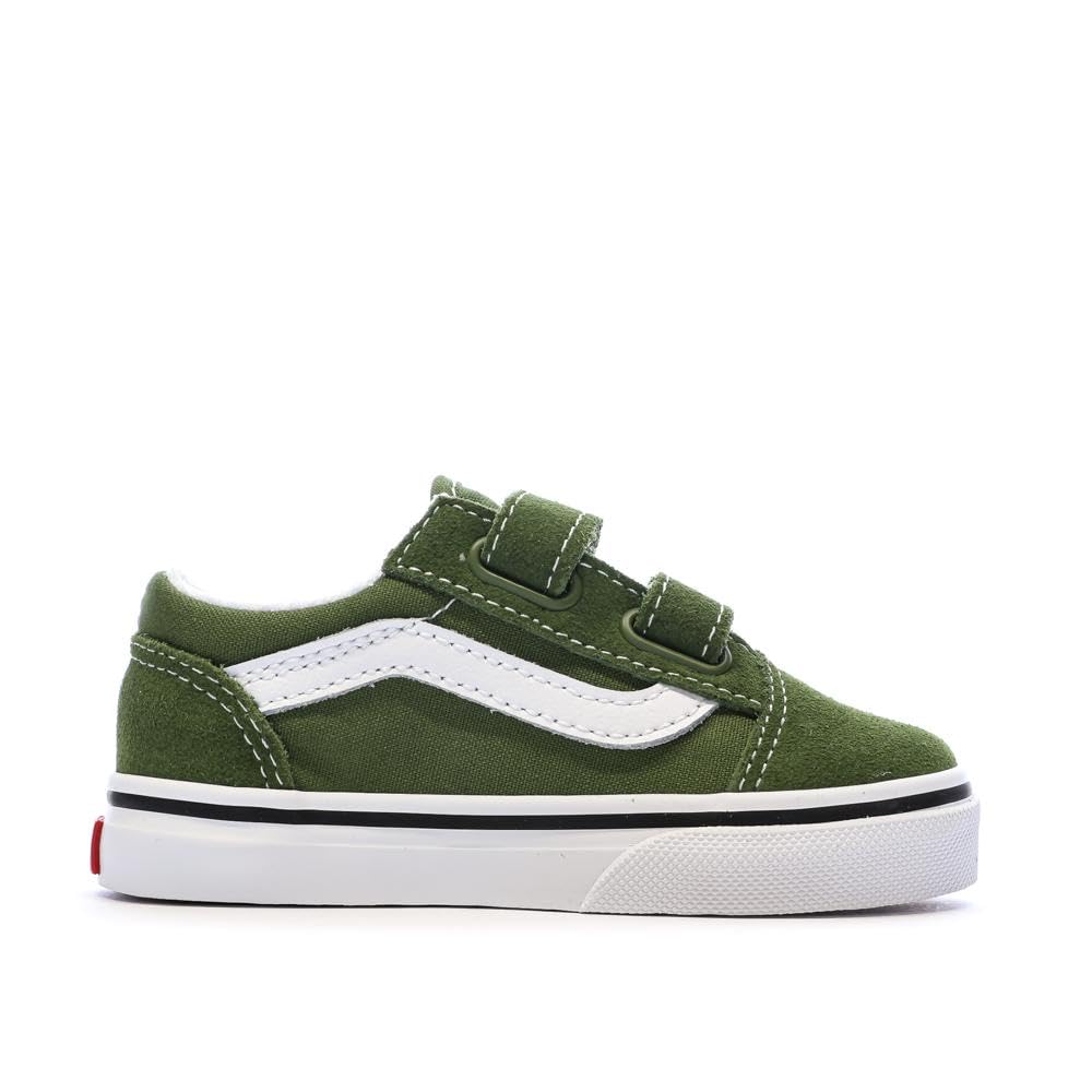 Vans Kids Old Skool V (Infant/Toddler) Sneaker, Color Theory Pesto, 6 US Unisex