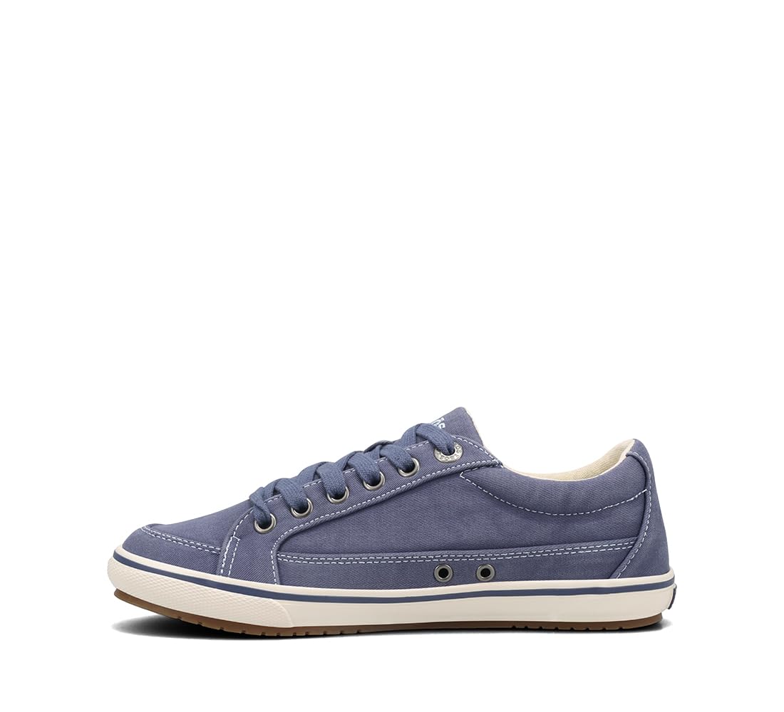Taos Footwear Women's Moc Star Indigo Distressed Sneaker 8.5 (W) US
