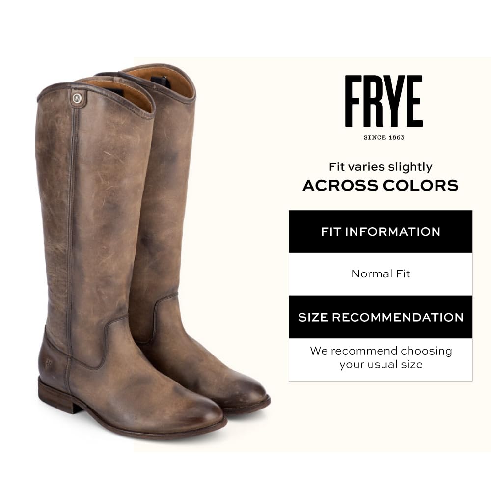 Frye Melissa Button 2 Equestrian-Inspired Tall Boots for Women Made from Hard-Wearing Vintage Leather with Antique Metal Hardware and Leather Outsole – 15 ½” Shaft Height, Grey - 6.5M