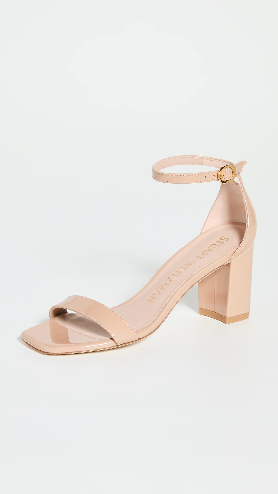 Stuart Weitzman Women's Nudistcurve 75 Block Sandals, Adobe, Tan, 11 Medium US