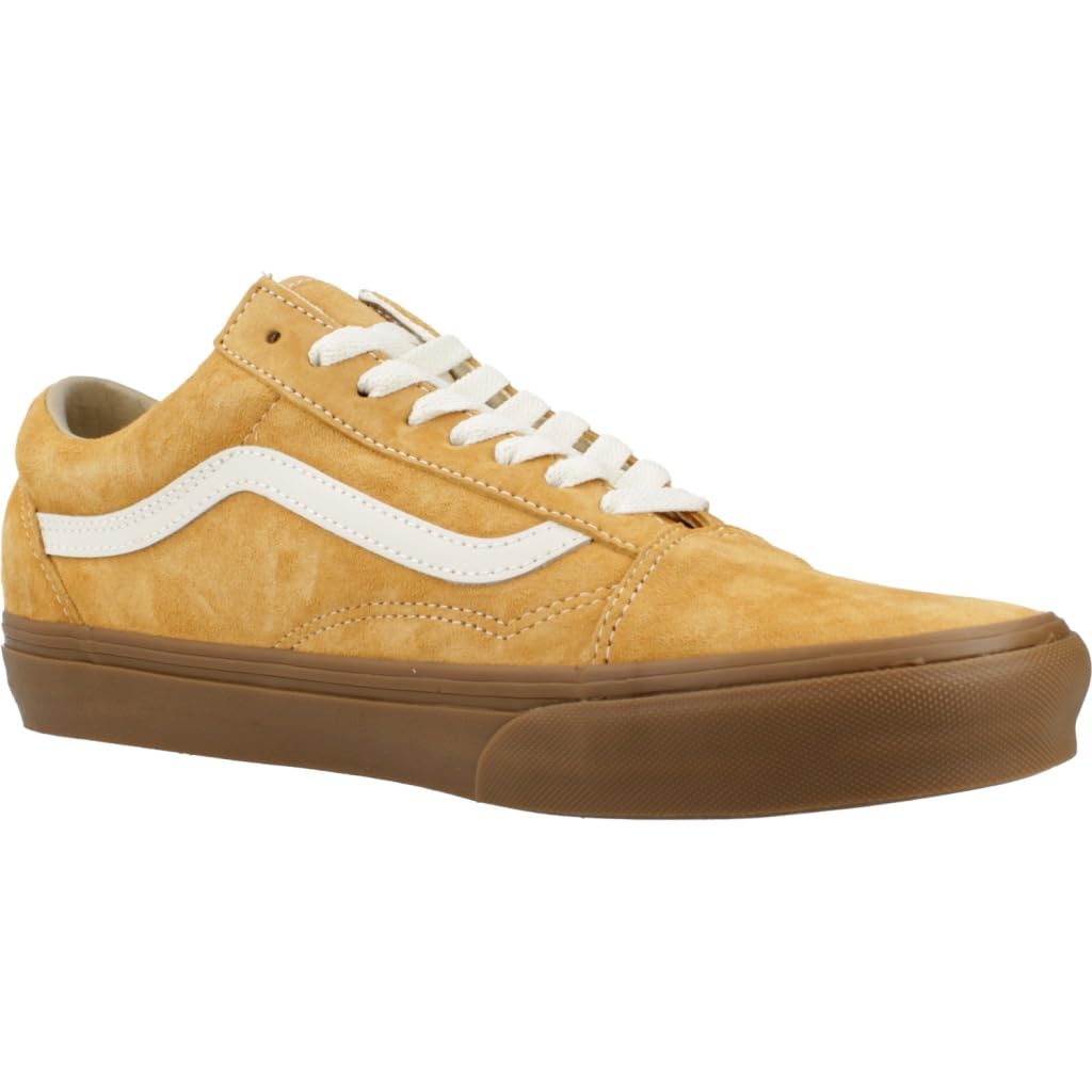 Vans - Unisex Old Skool Shoes, Color Pig Suede Gum Antelope, Size: 7.5 D(M) US Mens / 9 B(M) US Womens