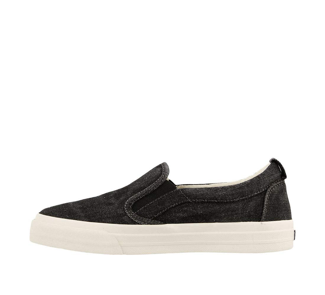 Taos Rubber Soul Slip-On Women's Sneaker - Fresh and Clean Canvas Design with Effortless Style, Removable Footbed and Arch Support - Elevated Comfort for All-Day Fashion Black Denim 8.5 M US
