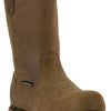 Thorogood V-Series 11” Waterproof Pull On Wellington Boots for Men - Premium Leather with Composite Safety Toe, Comfort Insole, and Chevron Traction Outsole; ASTM Rated, Crazy Horse - 8 W