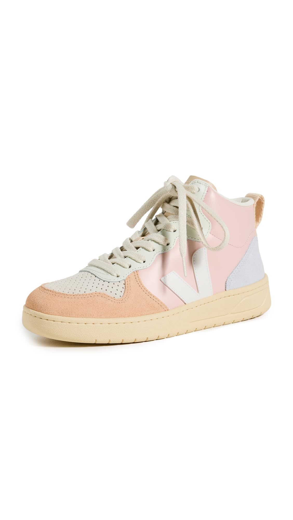 Veja Women's V-15 Sneakers, Petale White Multico, 7 Medium US