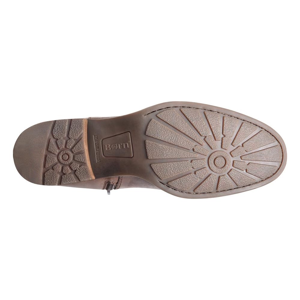 BORN Women's Saddler Wide Shaft Chocolate 8.5 M