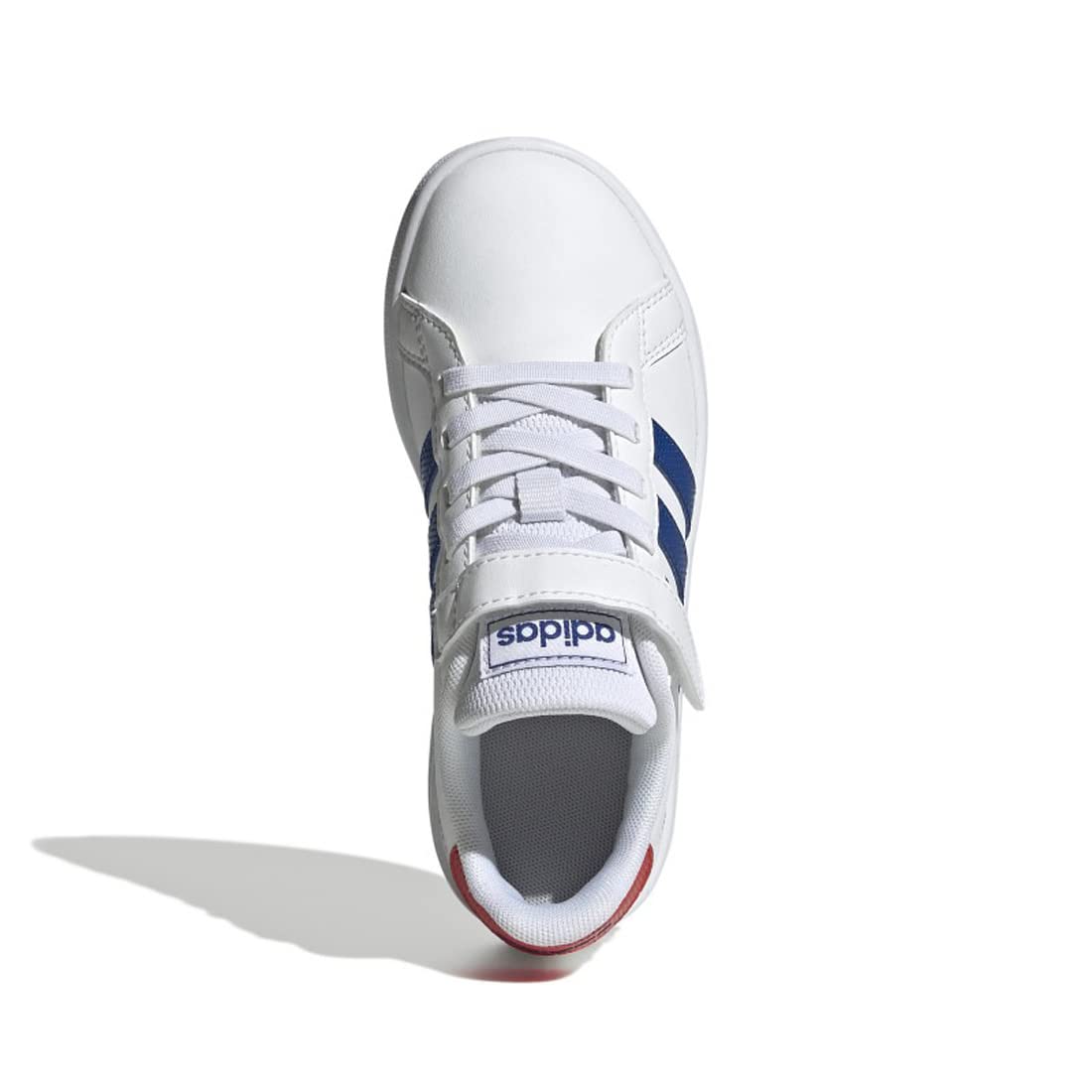 Adidas Little Kids Unisex Grand Court Sneakers, White/Team Royal Blue/Vivid Red, 1.5