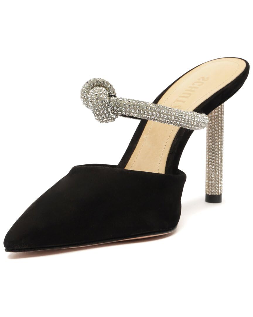 SCHUTZ Women's Pearl Pin Heel Mule, Black, 8