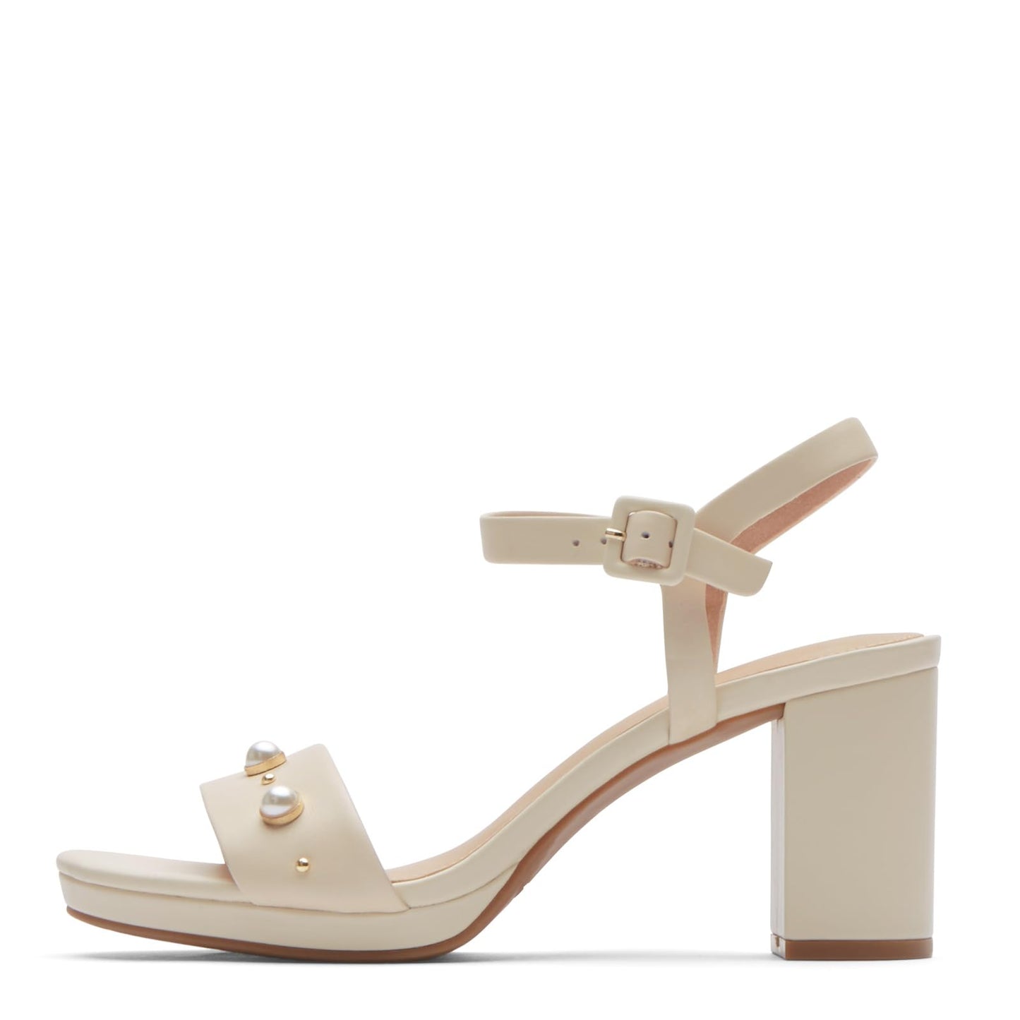 Rockport Women's Tabitha Two-Strap, Vanilla Leather Pearl, 6
