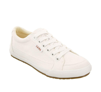 Taos Footwear Women's Moc Star White Canvas Sneaker 9.5 (W) US