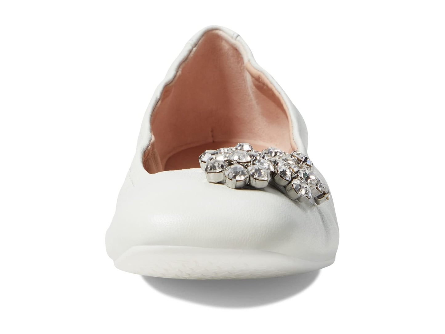 Stuart Weitzman Crystal Fleur Ballet Flat White 8.5 B