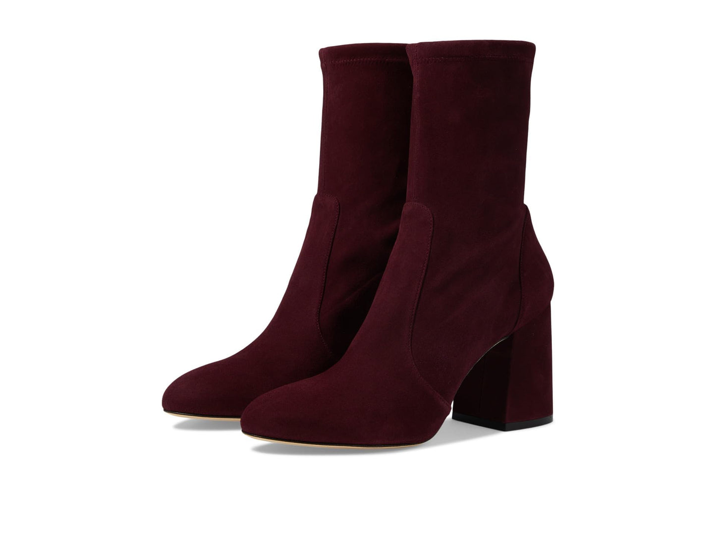 Stuart Weitzman Flareblock 85 Stretch Bootie Cabernet 9 B