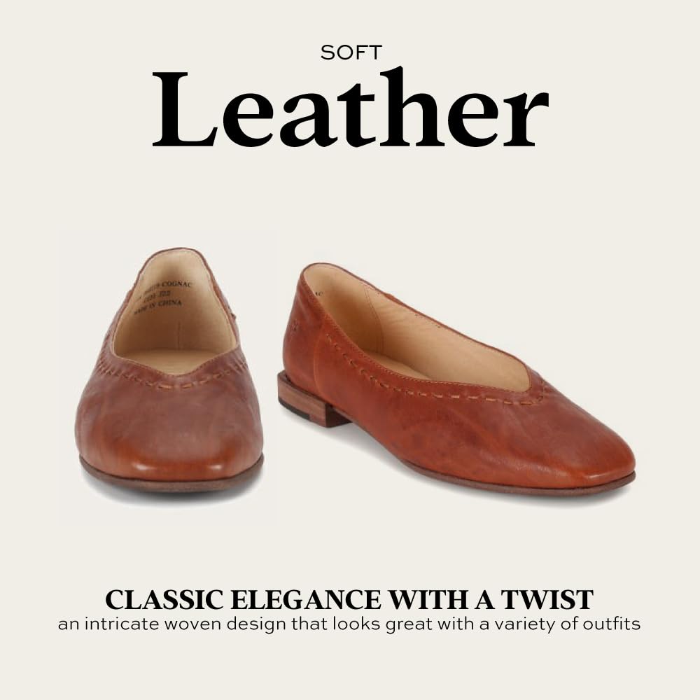 Frye Women's Claire Flat Shoe, Cognac - 6.5 M