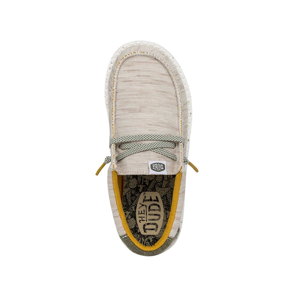 HEYDUDE Wally Toddler Jersey | Toddler Shoes | Toddler Lace Up Loafers | Comfortable & Light-Weight Walnut