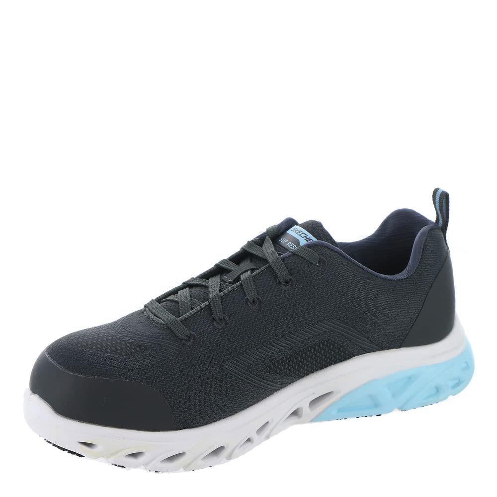 Skechers Work Glide Step SR Work Shoe 108086 Womens Oxford 75 BM US CharcoalLight Blue
