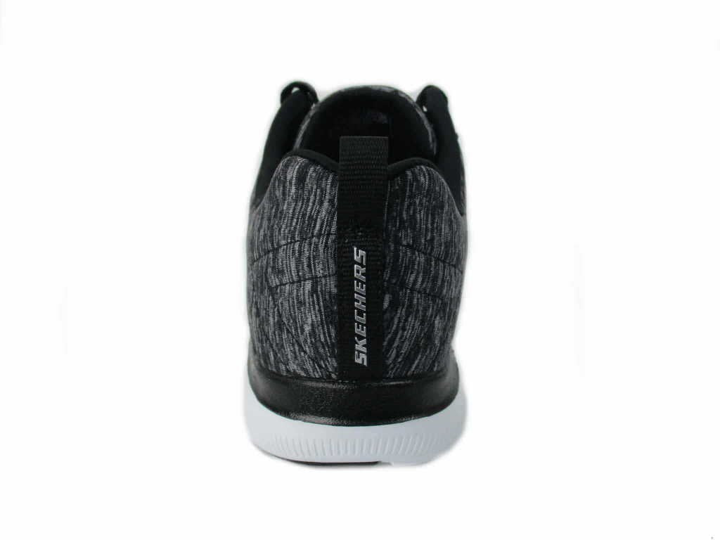 Skechers womens Flex Appeal 2.0 Sneaker, Black/White, 10 US
