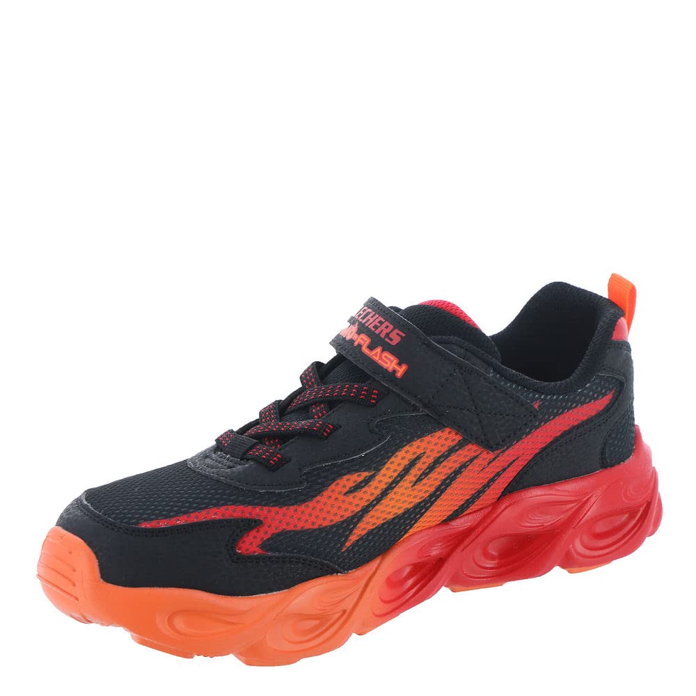 Skechers Kids Boys Thermo-Flash - Heat-Flux Sneaker, Black/Red, 13.5 Little Kid