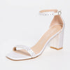 Stuart Weitzman Women's 75mm Nearlynude Shine Sandals, White/Moonlight, 6.5 Medium US