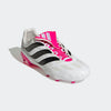 adidas Predator Precision.3 Youth Firm Ground Soccer Shoes - Fold-over Tongue, Soft Leather Forefoot, Firm Ground Outsole, Lightweight Synthetic Upper (White/Black/Pink, US Footwear Size System, Big Kid, Numeric, Medium, 4.5)