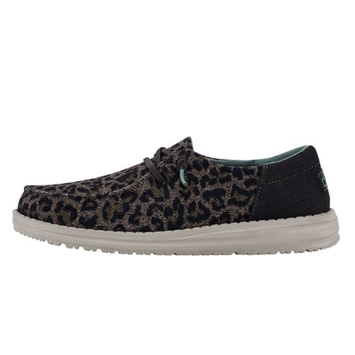 HEYDUDE Women's Wendy Sox Leo Brown Size 11 | Women’s Shoes | Women’s Lace Up Loafers | Comfortable & Light-Weight