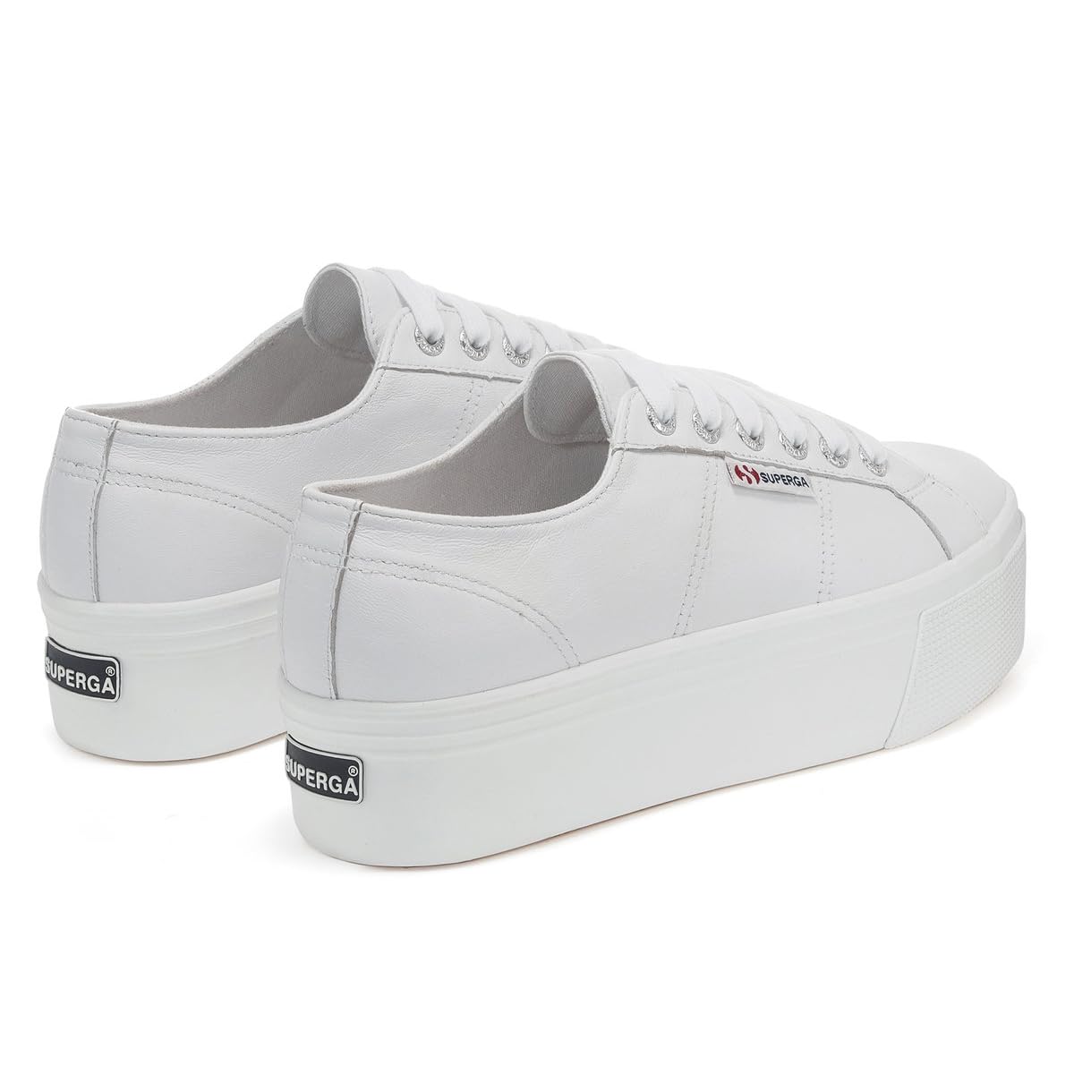 Superga 2790 Nappa Optical White/Silver Full Avorio EU 37.5 (US Women's 7) Medium