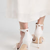 Stuart Weitzman Women's Nudistcurve Love Knot 100mm Sandals, Ivory, White, 11 Medium US